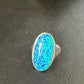 Navajo Blue Opal Inlay Ring | Sterling Silver | Sz 7 | Authentic Native American Handmade | 14967