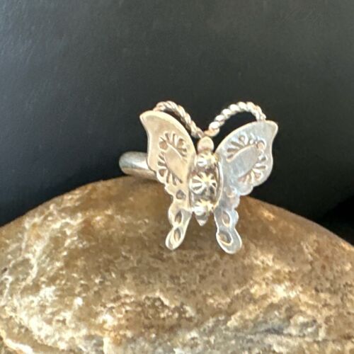 Navajo Sterling Silver Butterfly Ring | Sz 7.5 | Authentic Native American Handmade | 16972