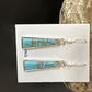 Navajo Blue Turquoise Inlay Earrings | Sterling Silver | 1" | Authentic Native American Handmade | 15699