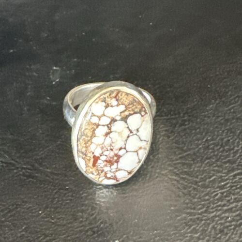 Men's and Women's Wild Horse Turquoise Ring | Navajo Sterling Silver | Sz 8 | 17281