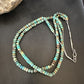 Navajo Blue Green Turquoise Heishi Bead Necklace | Sterling Silver | 6mm | Authentic Native American Handmade | 14359