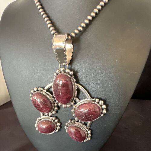 Navajo XL Purple Spiny Oyster Naja Pendant Necklace | Sterling Silver | 16100