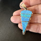 Arrowhead Blue Opal Inlay Pendant Necklace | Navajo Sterling Silver | Authentic Native American Jewelry | 15676