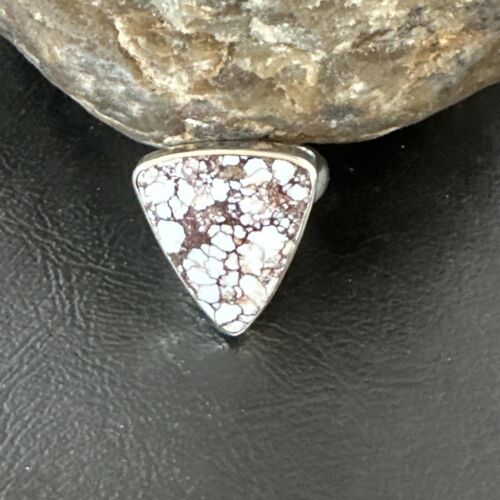 Men's Women's Wild Horse Turquoise Ring | Navajo Sterling Silver | Sz 8 | 17354