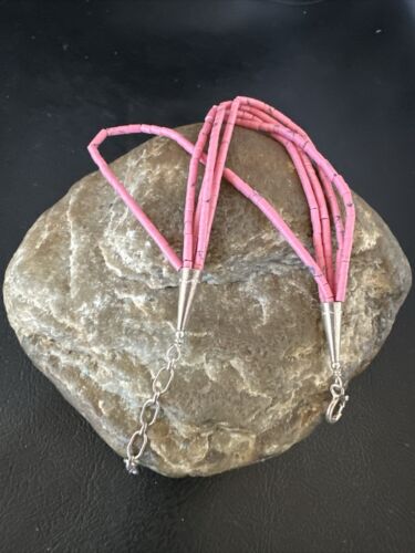 Navajo Pink Rhodochrosite 5-Strand Heishi Bracelet | Authentic Native American Handmade | 16978
