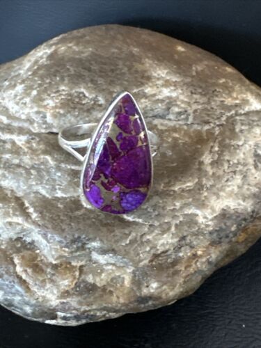 Southwestern Navajo Purple Mojave Turquoise Ring | Sterling Silver | Sz 10 | 15610