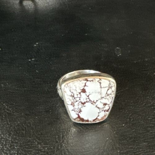 Men's Women's Wild Horse Turquoise Ring | Navajo Sterling Silver | Sz 7 | Authentic Native American Handmade | 17286