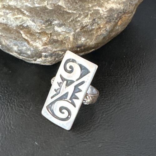 Native American Hopi Rug Design Ring | Sterling Silver | Sz 8.5 | 16334