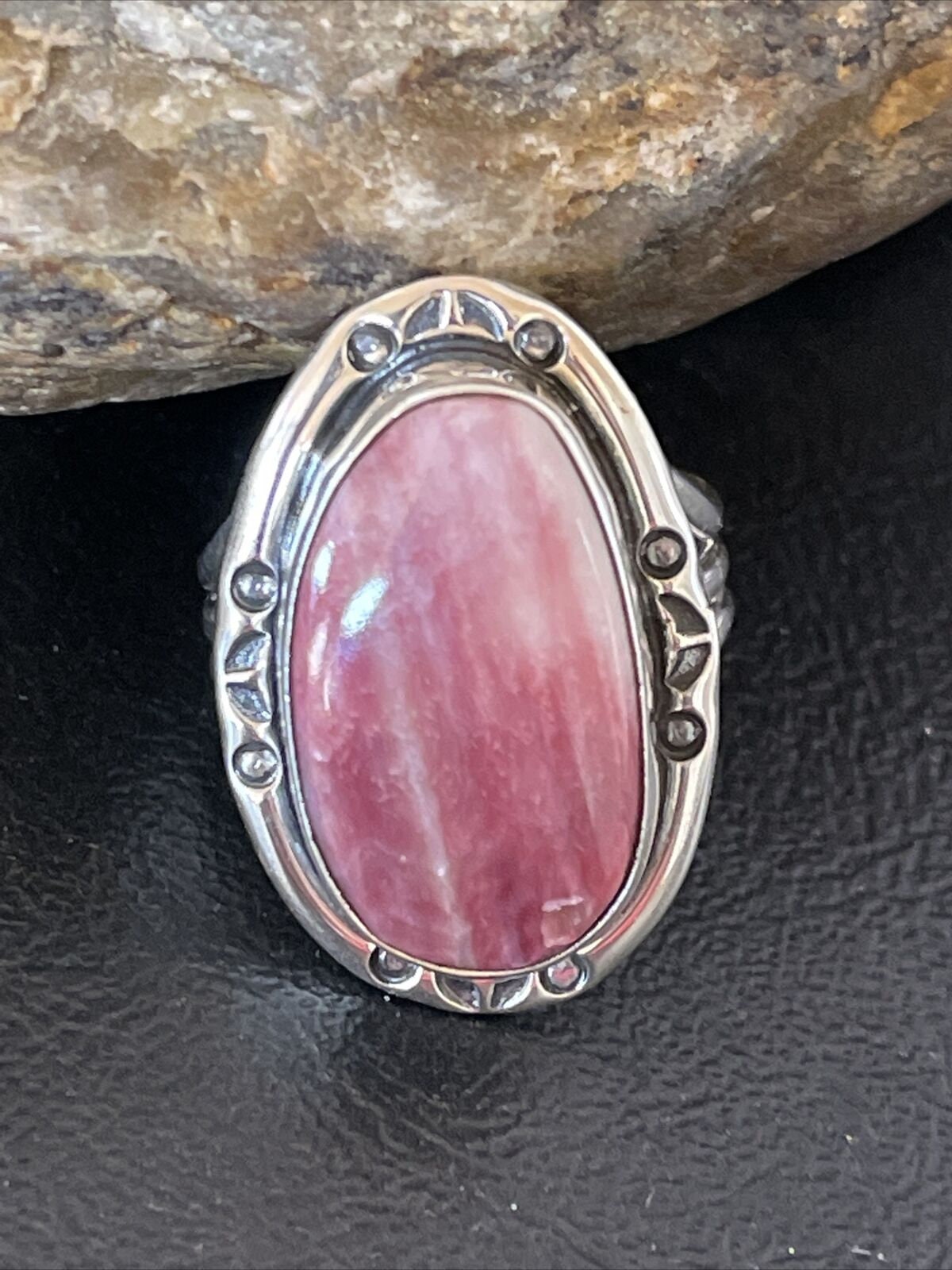 Men's Navajo Turquoise Purple Spiny Oyster Ring | Sterling Silver | Sz 10.5 | Authentic Native American | 10298