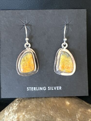 Navajo Bumblebee Jasper Earrings | Sterling Silver | Authentic Native American Handmade | 15831