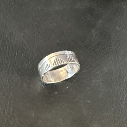 Navajo Stamped Wide Band Ring | Sterling Silver | Sz 4 | Authentic Native American Handmade | 15298
