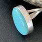 Men's Navajo Blue Kingman Turquoise Ring | Sterling Silver Oval | Sz 10 | 14885