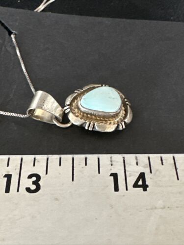 Navajo Dry Creek Turquoise Pendant Necklace | Sterling Silver Chain | Authentic Native American Handmade | 20" | 2578