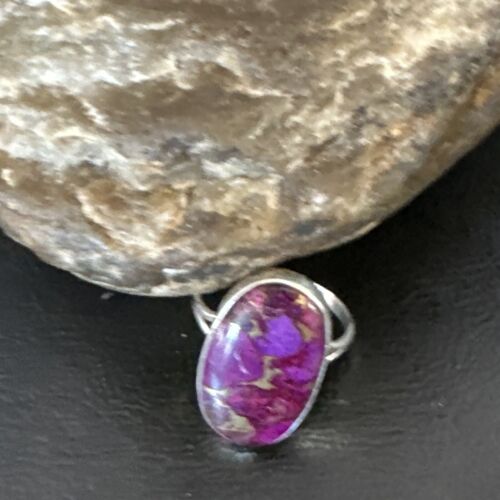 Southwestern Navajo Purple Mojave Turquoise Ring | Sterling Silver | Sz 10 | 15778