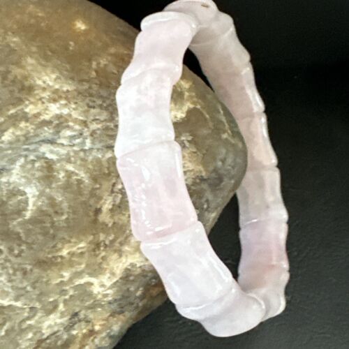 Navajo Pink Quartz Stretch Bracelet | Authentic Native American Handmade | 16945