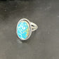 Navajo Sterling Silver Blue Kingman Turquoise Ring | Sz 11.5 | Authentic Native American Handmade | 15913