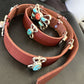 Men's Turquoise Spiny Oyster Concho Belt | Sterling Silver Navajo Tufa | Authentic Native American Handmade | 16680