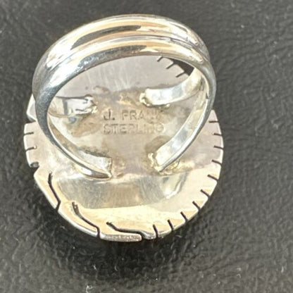 Women's Orange Spiny Oyster Ring | Navajo Sterling Silver | Sz 6.5 | Native American Handmade | 16031