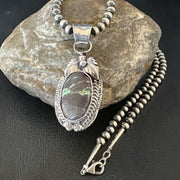 Navajo Green Boulder Turquoise Pendant Necklace | Sterling Silver | Men's Women's | 16136