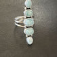 Navajo Blue Larimar Cluster Ring | Authentic Native American Sterling Silver | Multi-Stone | Sz 7.5 | 15978