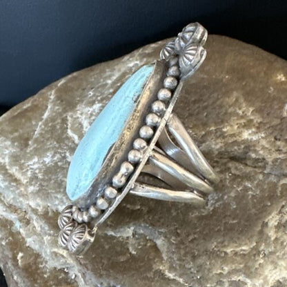 Women's Dry Creek Turquoise Ring | Navajo Sterling Silver | Sz 7 | 15895