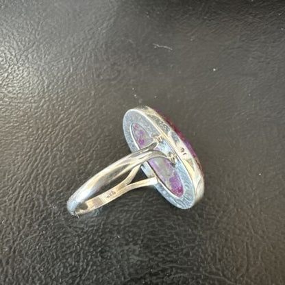 Navajo Purple Mojave Turquoise Ring | Sterling Silver | Sz 10 | Authentic Native American Handmade | 15773