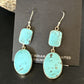 Navajo Blue Kingman Turquoise Dangle Earrings | Sterling Silver | Authentic Native American Handmade | 15117