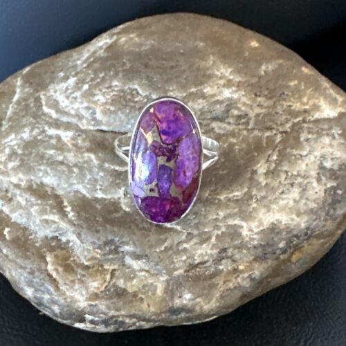 Southwestern Navajo Purple Mojave Turquoise Ring | Sterling Silver | Sz 10 | 15775