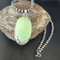 Navajo Green Gaspeite Pendant Necklace | Sterling Silver | Authentic Native American Handmade | 15488