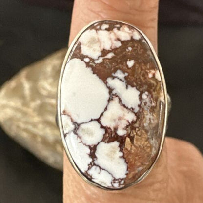 Men's Women's Wild Horse Turquoise Ring | Navajo Sterling Silver | Sz 8 | Authentic Native American Handmade | 17356