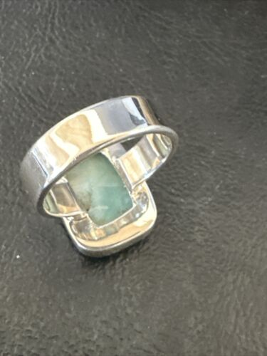Navajo Blue Larimar Ring | Sterling Silver | Sz 8 | Authentic Native American Handmade | 17590