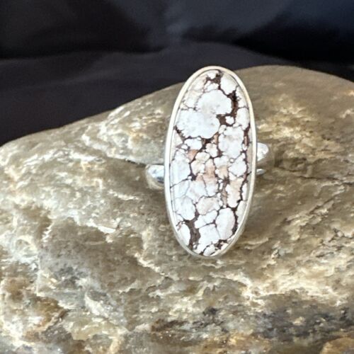 Navajo Wild Horse Turquoise Ring | Sterling Silver | Sz 7 | Authentic Native American Handmade | 17285