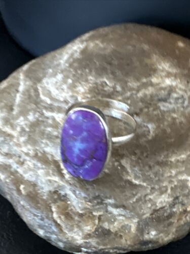 Adjustable Sterling Silver Purple Mojave Turquoise Ring | Sz 10 | 15613