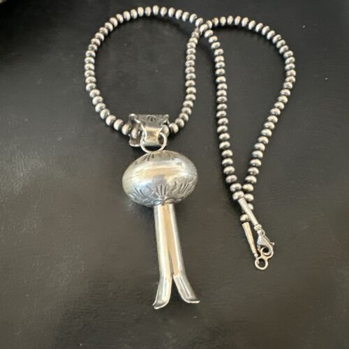Native American Navajo Sterling Silver Necklace | 3" Naja Pendant | 20" | 16803