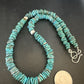 Navajo Blue Turquoise Bead Necklace | Sterling Silver | Graduated |  8mm | Authentic Native American | 19" | 17582
