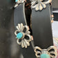 Men's Blue Kingman Turquoise Concho Belt | Sterling Silver Navajo Tufa | Authentic Native American Handmade | 16788