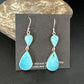 Navajo Blue Kingman Turquoise Dangle Earrings | Sterling Silver | Authentic Native American Handmade | 15110