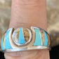 Navajo Coffee Picture Jasper Turquoise Inlay Ring | Sterling Silver | Sz 8.5 | 10982