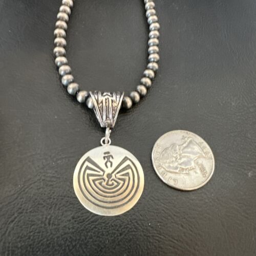Hopi Man in the Maze Pendant | Sterling Silver Necklace | Authentic Native American Handmade | 16906
