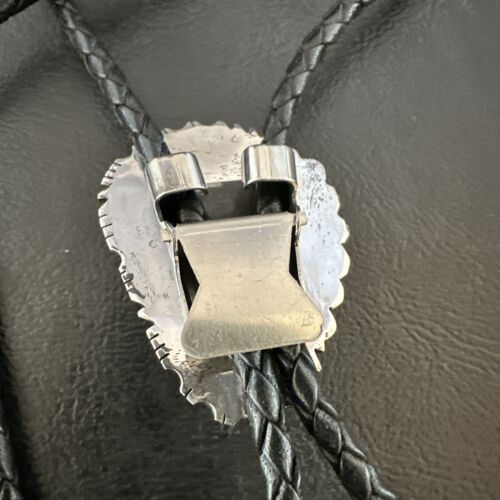 Men's Blue Turquoise #8 Bolo Tie | Navajo Sterling Silver | Authentic Native American Handmade | 16810