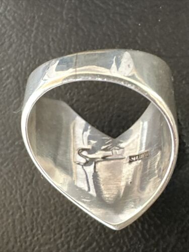 Navajo Men's Inlay Blue Spiderweb Turquoise Ring | Sterling Silver | Sz 12 | 15914