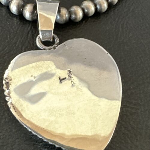 Navajo Wild Horse Heart Pendant Necklace | Sterling Silver | Authentic Native American Handmade | 16367