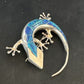 Navajo Blue Opal Lizard Pin Pendant | Inlay Gecko | Sterling Silver | Authentic Native American Handmade | 15194