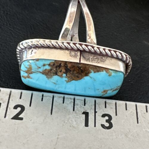 Men's Blue Turquoise #8 Navajo Ring | Sterling Silver | Sz 10.5 | 16637