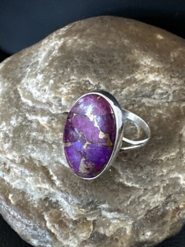 Southwestern Navajo Purple Mojave Turquoise Ring | Sterling Silver | Sz 10 | 15606