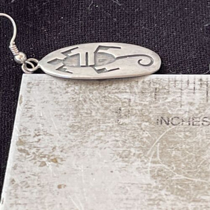 Hopi Gecko Lizard Dangle Earrings | Sterling Silver | Authentic Native American Handmade | 01505