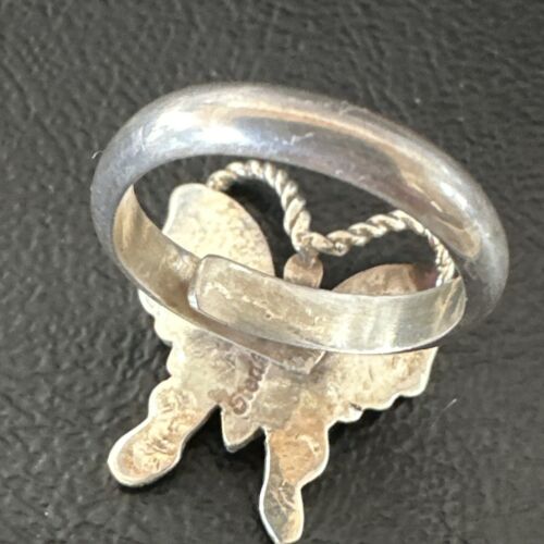 Navajo Sterling Silver Butterfly Ring | Sz 7.5 | Authentic Native American Handmade | 16972