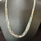 Navajo Blue Turquoise Heishi Necklace | 10 Strand Liquid Sterling Silver | 20" | 15887