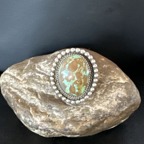 Navajo Blue #8 Turquoise Ring | Sterling Silver | Sz 10 | Authentic Native American Handmade | 15890