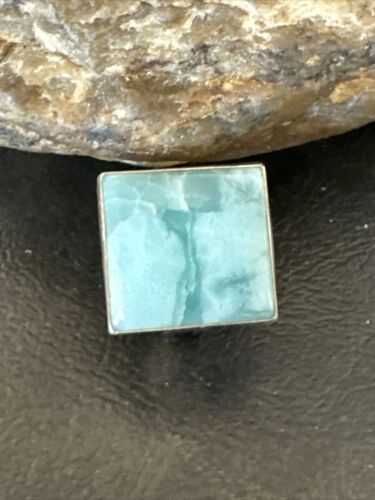 Navajo Blue Larimar Ring | Sterling Silver | Sz 8 | Authentic Native American Handmade | 17589